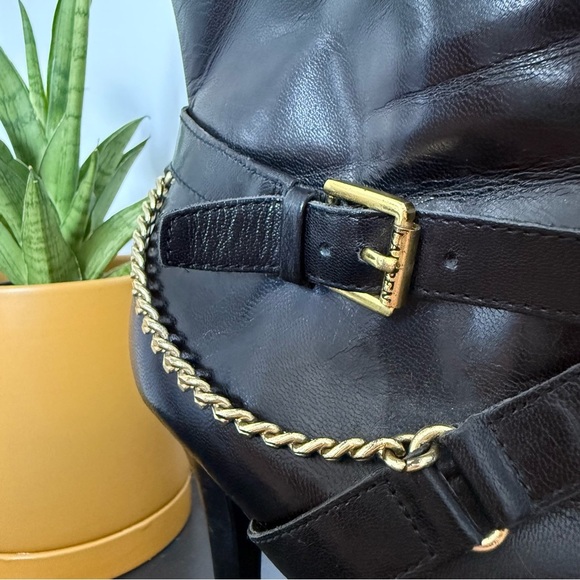 Ralph Lauren black leather Laurie pointed toe high heel ankle boots - size 10 - Picture 5 of 7